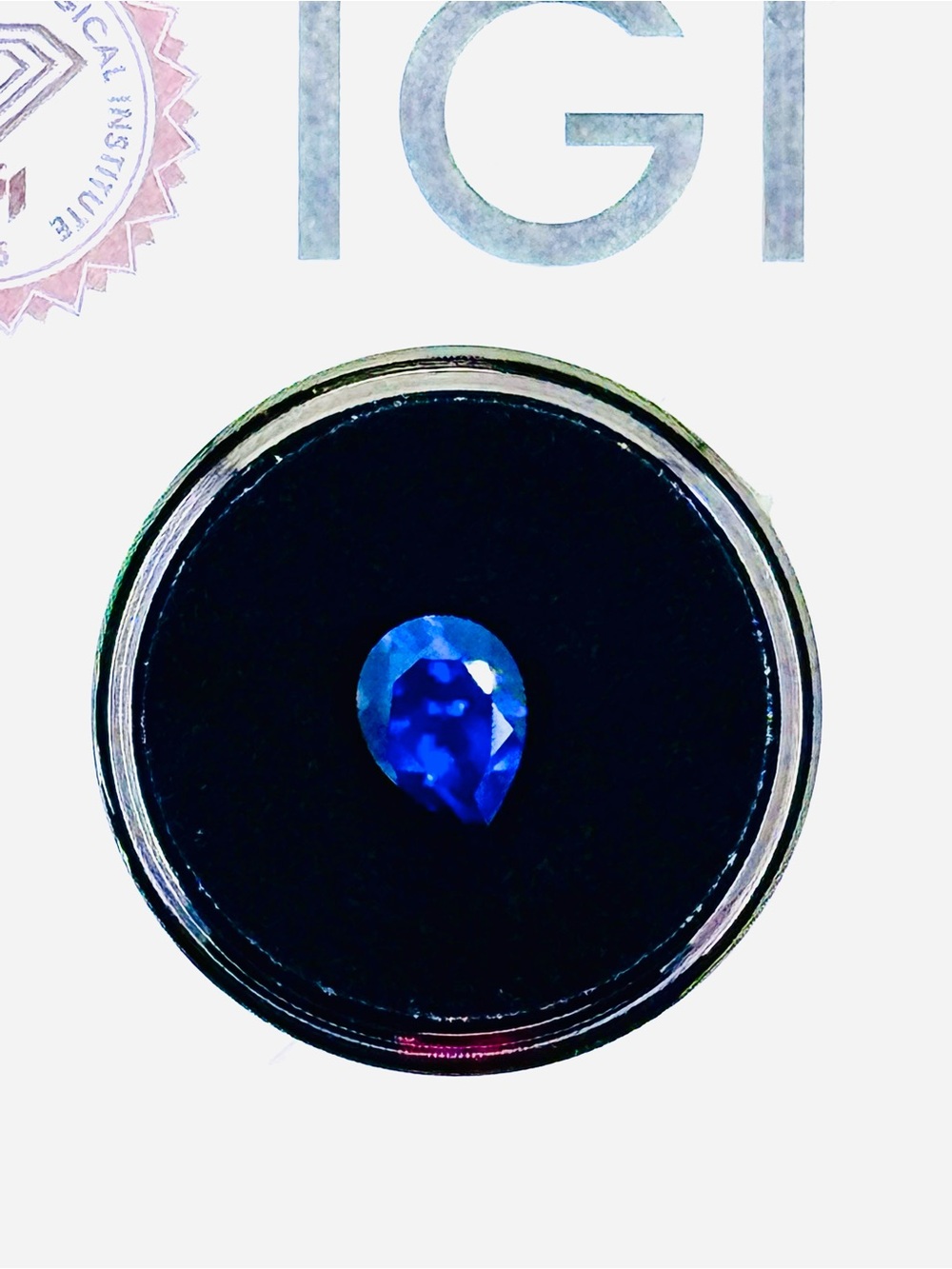 2.42 Carat Loose Pear Cut Blue Sapphire LG IGI CERT MSRP $1215 NWT INVICTA